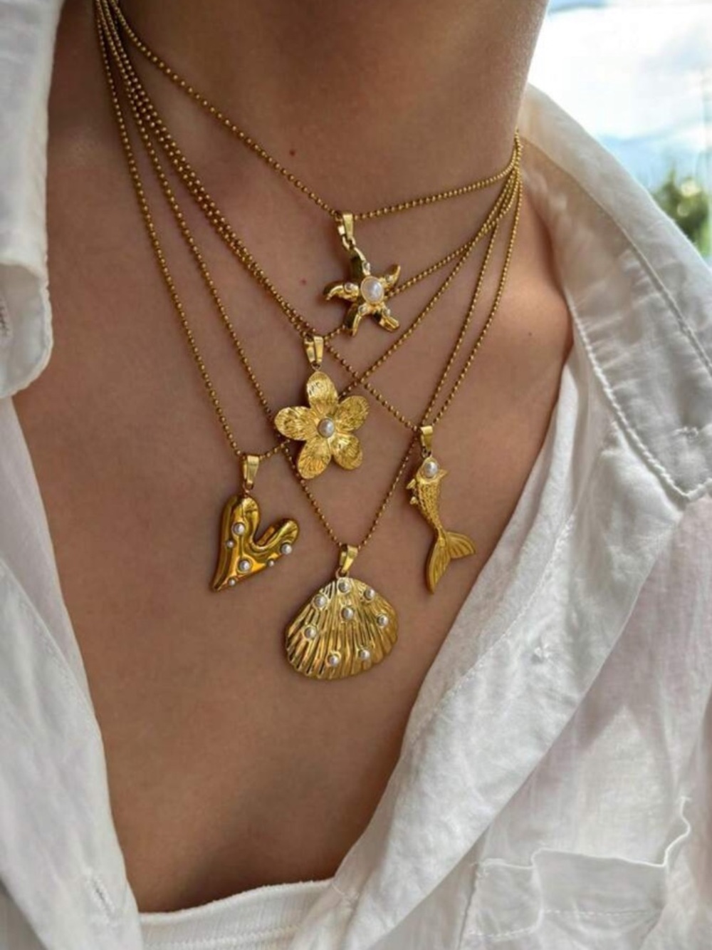 Shell Pendant Necklace #2603